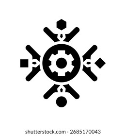Ilustración vectorial de glifo de ícono de fuerza laboral diversa