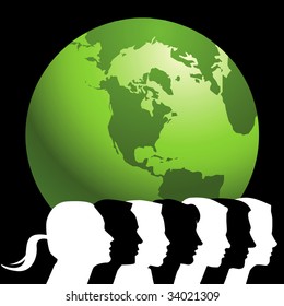 A diverse world is depicted in vector format