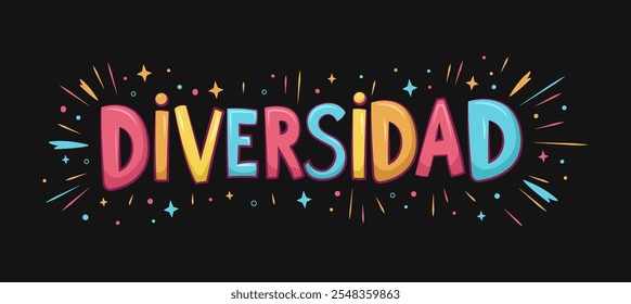 Diversidad Diversidade texto espanhol, tipográfico desenho horizontal desenho emblema título letras