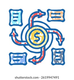 diversification financial advisor doodle icon sketch vector. diversification financial advisor sign. isolated symbol illustration