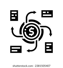 diversification financial advisor glyph icon vector. diversification financial advisor sign. isolated symbol illustration