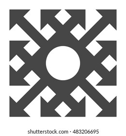 Diversification icon with arrows explanation. Complication. Separation process in business. Split from single to many. From simple to complex arrow diagrams.