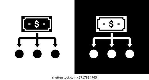 Diversification icon black and white filled.