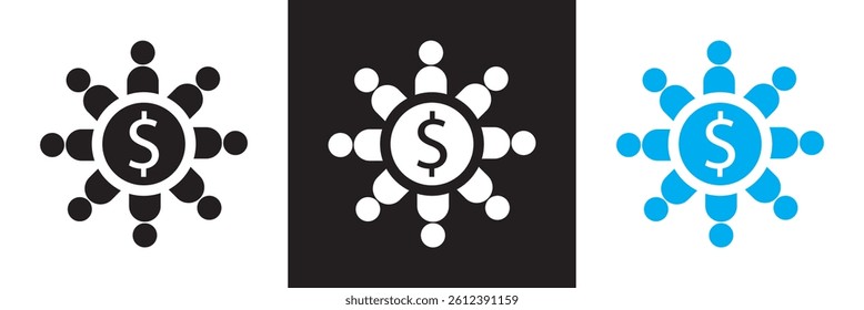 Diversification icon. Business strategy for allocating funds and resources to reduce risks. Vector for websites, mobile interfaces, presentations, banner, visual branding etc. Vector illustration. 