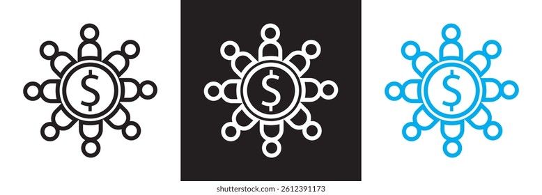 Diversification icon. Business strategy for allocating funds and resources to reduce risks. Vector for websites, mobile interfaces, presentations, banner, visual branding etc. Vector illustration. 