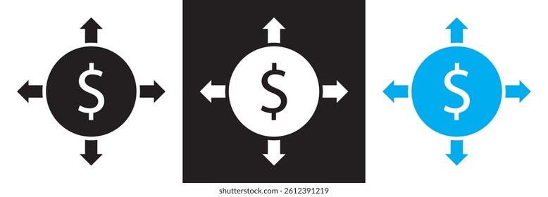 Diversification icon. Business strategy for allocating funds and resources to reduce risks. Vector for websites, mobile interfaces, presentations, banner, visual branding etc. Vector illustration. 