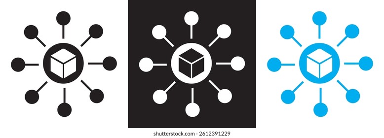 Diversification icon. Business strategy for allocating funds and resources to reduce risks. Vector for websites, mobile interfaces, presentations, banner, visual branding etc. Vector illustration. 