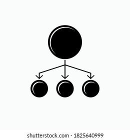 Diversification Icon. Diversity, Structure. Organization, Network. Scheme Symbol - Vector.
