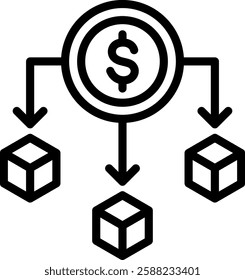 Diversification Icon Outline Vector Illustration