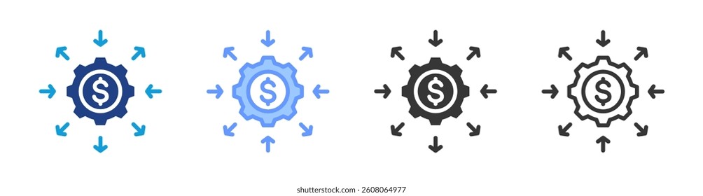 Diversification icon set multiple style collection