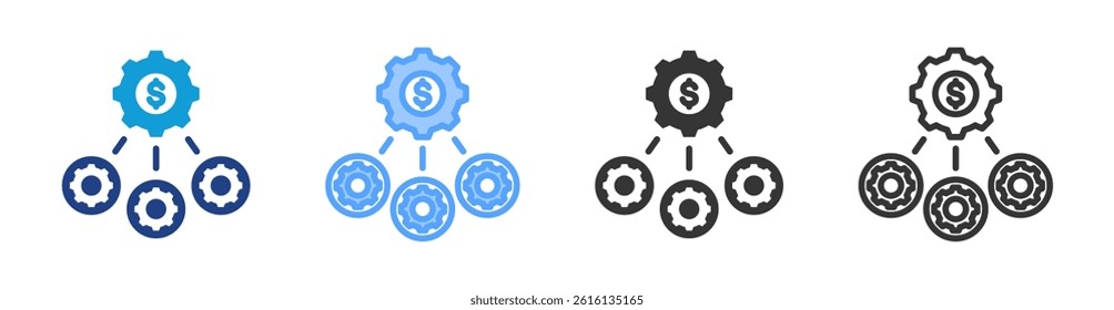 Diversification icon set multiple style collection