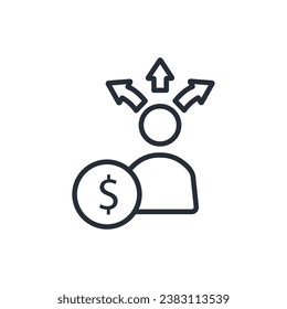 diversification icon. vector.Editable stroke.linear style sign for use web design,logo.Symbol illustration.
