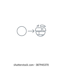 Diversification of income. Different content. System components. Fragile concept. Linear design