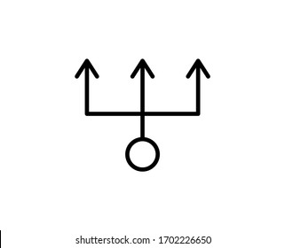 Diversification line icon. Vector symbol in trendy flat style on white background. Diversification sing for design.