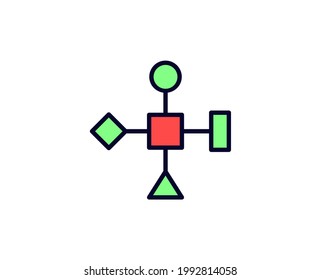 Diversification line icon. Vector symbol in trendy flat style on white background. Commerce sing for design.