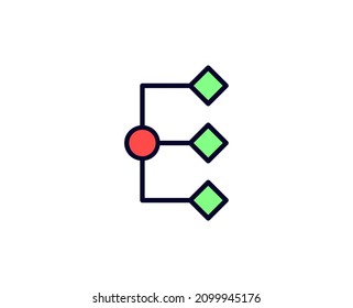 Diversification Line Icon Vector Symbol Trendy Stock Vector (Royalty ...