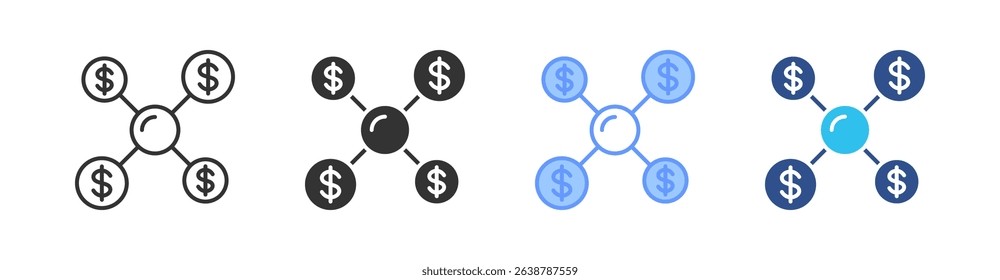 Diversification Multi Style Icon Set Vector