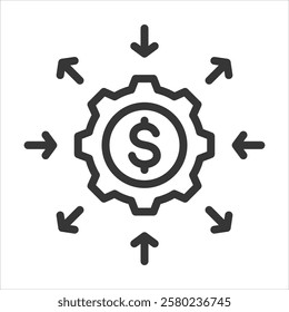 Diversification Outline Icon Vector Illustration