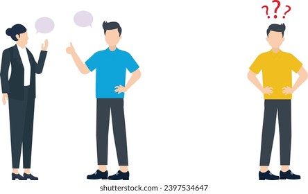 Diversification outsider opinion concept. Vector of businessman looking for a new different solution

