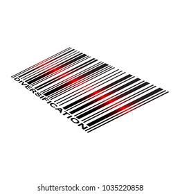 Diversification Text And Laser Scanned Barcode Icon
