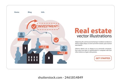 Diversifizierung durch Immobilien. Ein progressiver Investor, der in Immobilien verzweigt, von städtischen Wohnungen bis hin zu Landhäusern, und somit Vermögenswerte und Perspektiven erweitert. Strategische Immobilienanlage.