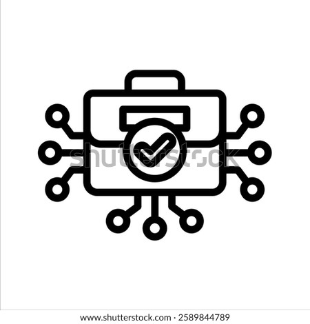 Diversified Portfolio Line Vector Illustration On White Background.