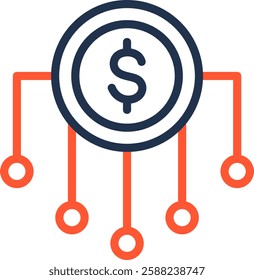 Diversify Icon Color Line Vector Illustration