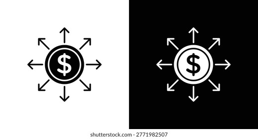 Diversify icon, A flat minimalist vector illustration