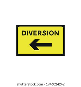 Diversion left road sign vector