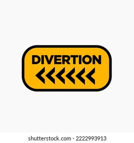 Diversion lettering icon. Diversion typography plats.