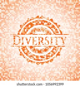 Diversity abstract orange mosaic emblem