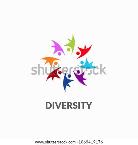 diversity active people circle colorful vector logo