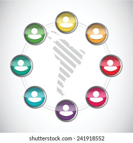 diversity along latin america. people network illustration design over a white background