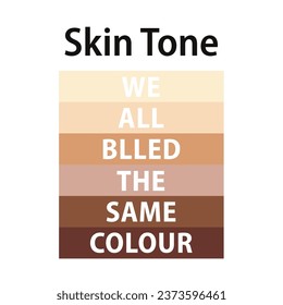 Diversity and Anti Racism Illustration. Set of Design Elements for Diversity and Racial Equality. Stop Racism. We All Bleed The Same Colour. Vector illustration