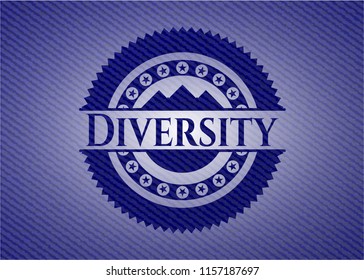 Diversity badge with jean texture