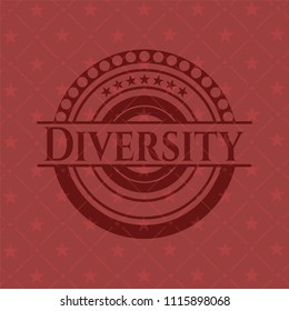 Diversity badge with red background