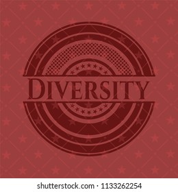 Diversity badge with red background