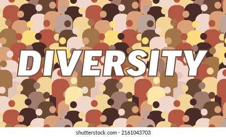 Diversity Banner Header Flyer Cover With Multicultural Multinational Multiethnic Crowd Of People With Warious Skin Color Seamless Pattern Texture Made From Person Icon