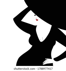 Diversity - Body Positive - Plus Size is Beautiful - charming plus size woman dressed in black and hat