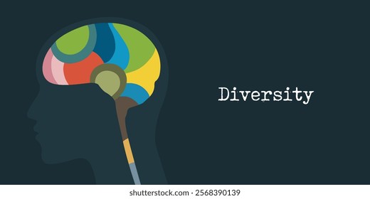 Diversity brain, Concept of racial equality, anti-racism, diversity, stop racism, humanity, different wood textures, silhouette, diverse cultures, cultural diversity, Cooperation, collaboration