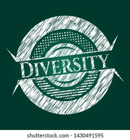 Diversity chalk emblem. Vector Illustration. Detailed.