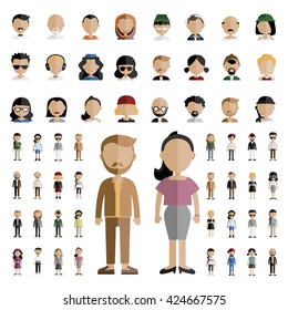 Diversity Characters People Vector Set Concept