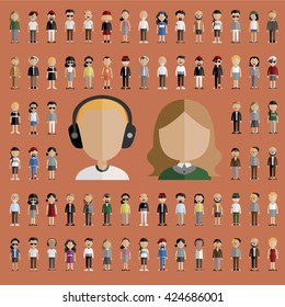 Diversity Characters People Vector Set Concept