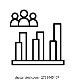 Ilustração do vetor do ícone de contorno do gráfico de diversidade