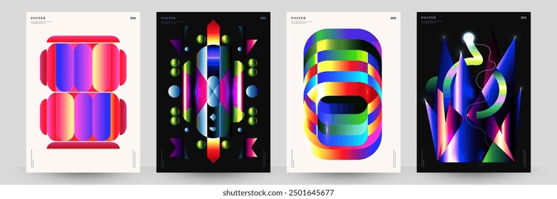Diversity Kollektion von geometrischen abstrakten Cover Poster Set. Abstrakte Form Hintergrund für Magazin Broschüre Flyer und Seitenlayout. Vektorgrafik
