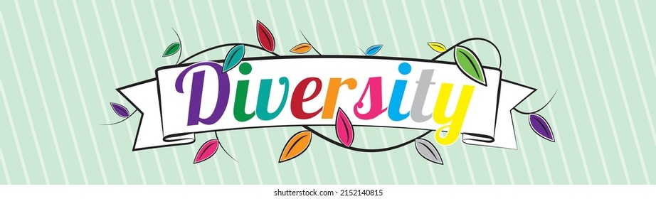 Vielfalt, bunter Bannerdesign, Vektorgrafik. 