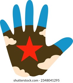 Diversity colorful painted hand palm vector illustrations
