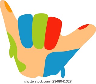 Diversity colorful painted hand palm vector illustrations