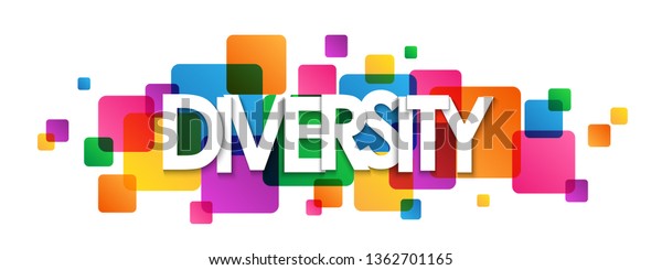 Diversity Colorful Typography Banner Stock Vector (Royalty Free ...