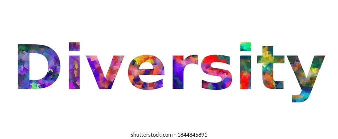 Diversity. Colorful typography text banner. Vector the word diversity